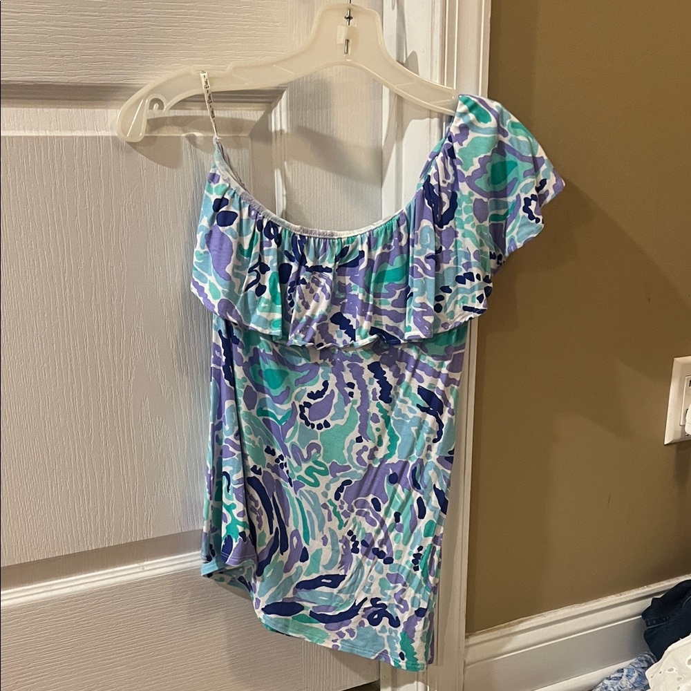 Lilly Pulitzer Multicolor One Shoulder Blouse